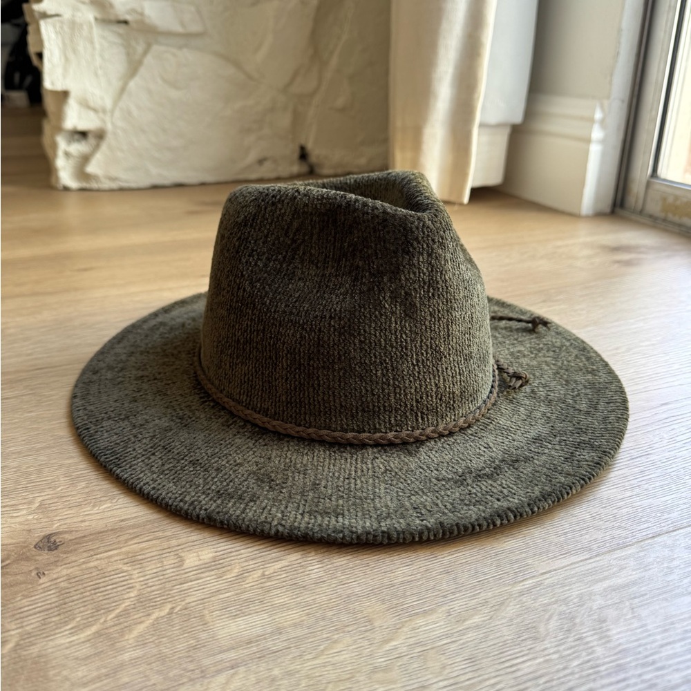 Anthropologie Olive Textured Hat